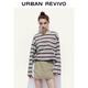 UR2026春季新款女澤西風(fēng)撞色條紋貼袋超寬松棉質(zhì)長(cháng)袖T恤UYV450221 冷灰條紋 (偏寬松) M (M-L)