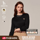 哈吉斯（HAZZYS）女裝 春秋款女【PHIZ系列】長(cháng)袖T恤衫女ABTSE0BCX06 黑色BK L (165/88A 40)