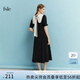范思藍(lán)恩范思藍(lán)恩22FS2759法式連衣裙女夏季溫柔風(fēng)甜美氣質(zhì)顯瘦長(zhǎng)裙小黑裙 黑色 L