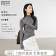 對白【100%綿羊毛】無縫高領(lǐng)打底衫針織衫女2025冬季新款內(nèi)搭毛衣 淺灰夾花 XL