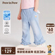 PawinPaw【涼感】卡通小熊童裝春季女寶寶荷葉邊牛仔褲 牛仔藍色/55 90 cm