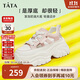 他她（TATA）透氣厚底老爹鞋女鞋鏤空包頭涼鞋夏DWGQ1BH4 粉/米白 36