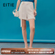 愛特愛（EITIE）高腰飄帶A字時(shí)尚直筒白色短褲顯瘦百搭休閑褲夏季新款7405111 極光白10 L 165