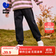 迷你巴拉【蹦蹦褲】男女童秋冬新款遠紅外加絨褲子長(cháng)褲 黑色90001 140