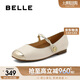 百麗七夕禮物瑪麗珍女商場(chǎng)小香風(fēng)通勤平跟單鞋B6S1DCQ4 米白 37
