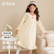 頂瓜瓜女童睡裙長(cháng)袖春秋公主風(fēng)A類(lèi)純棉長(cháng)裙兒童睡衣家居服親子裙 黃150