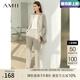 AMII七夕禮物職業(yè)西服套裝女春夏新款休閑外套時(shí)尚西裝兩件套 卡其(西褲) M (160)