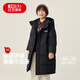 紅豆童裝90絨羽絨服中長(cháng)款兒童新款秋冬季加厚保暖鴨絨外套防寒女童 黑色 160 充絨量181.6g