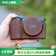 攝侶適用理光gr3保護(hù)套GR3x相機(jī)包理光日記版gr底座皮殼HDF相機(jī)套理光掛繩真皮鏡頭蓋手腕帶真牛皮配件 GR3/gr3x咖啡色真皮保護(hù)套+鏡頭蓋