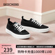 斯凱奇（Skechers）女鞋厚底增高帆布鞋透氣一腳蹬時(shí)尚簡(jiǎn)約百搭休閑鞋114391