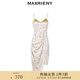 MAXRIENY【商場(chǎng)同款】法式浪漫氛圍感碎花連衣裙夏款褶皺吊帶裙子 粉花 S 01