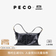 PECO【花少同款】枕頭包單肩熔巖油蠟皮斜挎大容量旅行女包生日禮物 中號經(jīng)典黑頭層熔巖油蠟牛皮現貨