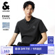 杰克·瓊斯（JACK&JONES）25年男裝POLO衫男士商務(wù)休閑百搭短袖POLO衫涼感夏季翻領(lǐng)半袖t恤 黑砂色E44 常規(guī) M
