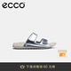愛步（ECCO）勃肯鞋女 平底外穿涼拖鞋 軟底運動沙灘鞋  科摩206823 銀色20682301682 37