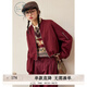 紫涵（ZIHAN）紫涵立領(lǐng)長(zhǎng)袖棒球服短外套女秋季簡(jiǎn)約休閑小個(gè)子夾克上衣 安可拉紅 S