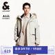 杰克·瓊斯（JACK&JONES） 秋冬時尚百搭拼色連帽中長款派克工裝羽絨服外套男裝224312007
