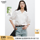 衣香麗影白色翻領(lǐng)襯衫女士2025年春裝新款法式獨特高級感抗皺上衣 本白 S
