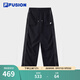 FILA FUSION斐樂(lè )潮牌男士梭織長(cháng)褲秋季新款時(shí)尚潮流收口長(cháng)褲 正黑色-BK L 170/70A