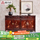 檀永林 紅木家具印尼黑酸枝 (學(xué)名:闊葉黃檀）實(shí)木餐邊柜茶酒水柜 客廳茶室玄關(guān)儲物柜 120*42*86三門(mén)三抽餐邊柜
