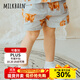 Milkbarn夏季兒童短褲 1-8歲寶寶純棉褲子休閑五分褲男女童中褲 灰藍(lán)牦牛 90 cm