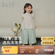 戴維貝拉女童涼感七分褲套裝夏裝中大童抗菌國風(fēng)兩件套