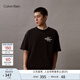 Calvin KleinJeans夏季男女情侶中性ck休閑字母寬松純棉重磅短袖T恤J400448 BEH-太空黑 S