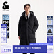 杰克·瓊斯（JACK&JONES）【七夕情人節(jié)禮物】25年秋冬季過膝長款羽絨服男士加厚連帽棉外套 E40黑色 3XL （195）
