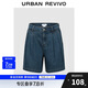 UR2025夏季新款女裝休閑復(fù)古水洗壓褶牛仔短褲UYU850039
