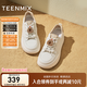 天美意小白鞋女鞋子商場(chǎng)同款運動(dòng)系帶女休閑板鞋2025新款BJ562AM5 米杏 38