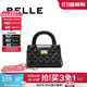 百麗包包女包商場(chǎng)同款小香風(fēng)mini凱莉包手提包X7183AX5 黑色 F