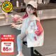 G.duck小黃鴨女童外套春秋季新款兒童沖鋒衣中大童秋裝風(fēng)衣女孩連帽上衣 杏色 150 尺碼11~12歲【140-150cm】