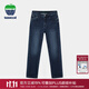 texwood蘋(píng)果男士牛仔褲秋裝復古高彈力水洗棉丹寧長(cháng)褲中青年商務(wù)休閑褲 深藍色 32 碼 腰圍85cm/2.55尺