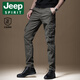 JEEP SPIRIT春秋工裝褲男修身小腳新款特訓褲多口袋韓版潮流傘兵休閑褲男 軍綠 31
