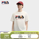 FILA 斐樂(lè )官方男子針織短袖衫2025夏新款狐貍刺繡休閑舒適純棉T恤