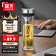 富光FU+雙層玻璃杯 高硼硅茶水分離泡茶杯 水杯子男士禮盒裝310ml