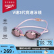 速比濤（Speedo）泳鏡V速3代智感貼合防霧防曬雙鏡帶專(zhuān)業(yè)競(jìng)速女士鍍膜泳鏡 粉/紫
