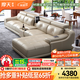 摩天 沙發(fā) 真皮沙發(fā)客廳頭層牛皮懶人沙發(fā)現代家具 單人+雙人+貴妃位+腳踏 豪華版【進(jìn)口S+級頭層牛皮+松木框架】