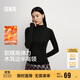 森馬（Semir）長(cháng)袖T恤女半高領(lǐng)緊身冬季2025發(fā)熱抓絨木耳邊打底衫109725101013