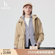 HAZZYS哈吉斯女裝 2025春季新款女士收腰可脫卸帽休閑夾克女ASVSU0CAU01 米色BI M(160/84A 38)