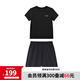 安德瑪（Under Armour）兒童夏季運(yùn)動(dòng)套裝夏款短褲短袖套裝男大童短袖梭織短褲套裝 黑T黑短褲 160
