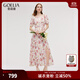 歌莉婭真絲連衣裙2025新款度假穿搭高端桑蠶絲碎花裙1E5R4K5NH 93D淡粉鳶尾花印花 S