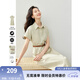 梵希蔓休閑通勤連衣裙女2025年夏新款Polo領(lǐng)收腰顯瘦襯衫純棉裙子 M7075 豆綠色 M