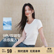 森馬（Semir）短袖t恤女短款緊身夏季圓領(lǐng)正肩上衣V領(lǐng)收腰套頭衫109324100003