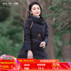 煙花燙反季特惠：2025冬裝新款國(guó)風(fēng)繡花羽絨服女中長(zhǎng)款保暖外套ZG  望希 黑色 S