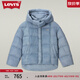 Levi's李維斯冬季女士保暖寬松簡約休閑時(shí)尚顯瘦排骨羽絨服外套 藍(lán)色 L
