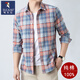 啄木鳥(niǎo)2026新款長(cháng)袖襯衫男士春秋季新款純棉免燙上衣服休閑格子襯衣外套 10560/CN88紅格 40