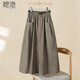 她池寬松半身裙2026春裝新款女裝時(shí)尚松緊腰大口袋中長(cháng)裙