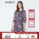 PORTS寶姿  春夏新品女裝優(yōu)雅印花系帶連衣裙A字裙LN8D134HPP027 黑色印花 M (6)
