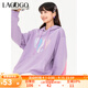 lagogo甜美顯白紫色連帽衛(wèi)衣女拉谷谷春秋季新款時尚百搭寬松上衣 紫色(Q1) S 155/36