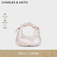 CHARLES&KEITH蝴蝶結褶皺手提斜挎小方包生日禮物女CK2-40151496 Baby Pink淺粉紅色 中包